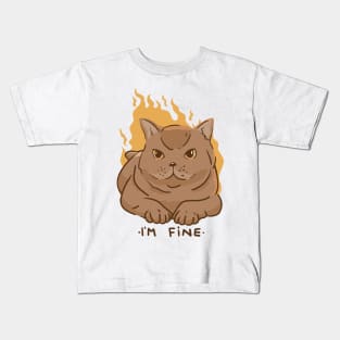 Im Fine Cat  P R t shirt Kids T-Shirt